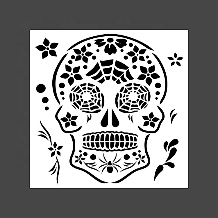 Wholesale good quality laser cutting stencils plastic PET Halloween stencil customize