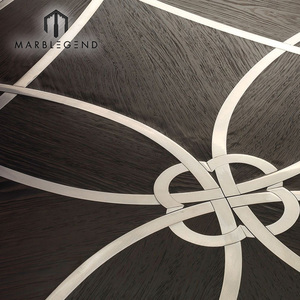 Baduila Style Indoor Decorative Steel <strong>Inlay</strong> Oak Wood Laminate Parquet <strong>Flooring</strong> - Product Image 2