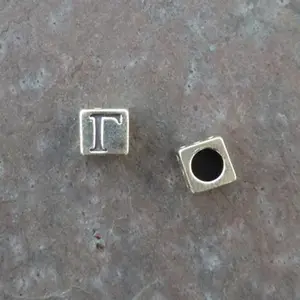 Fashion jewellery silver greek letter dice cube alphabet letter beads for jewelry diy