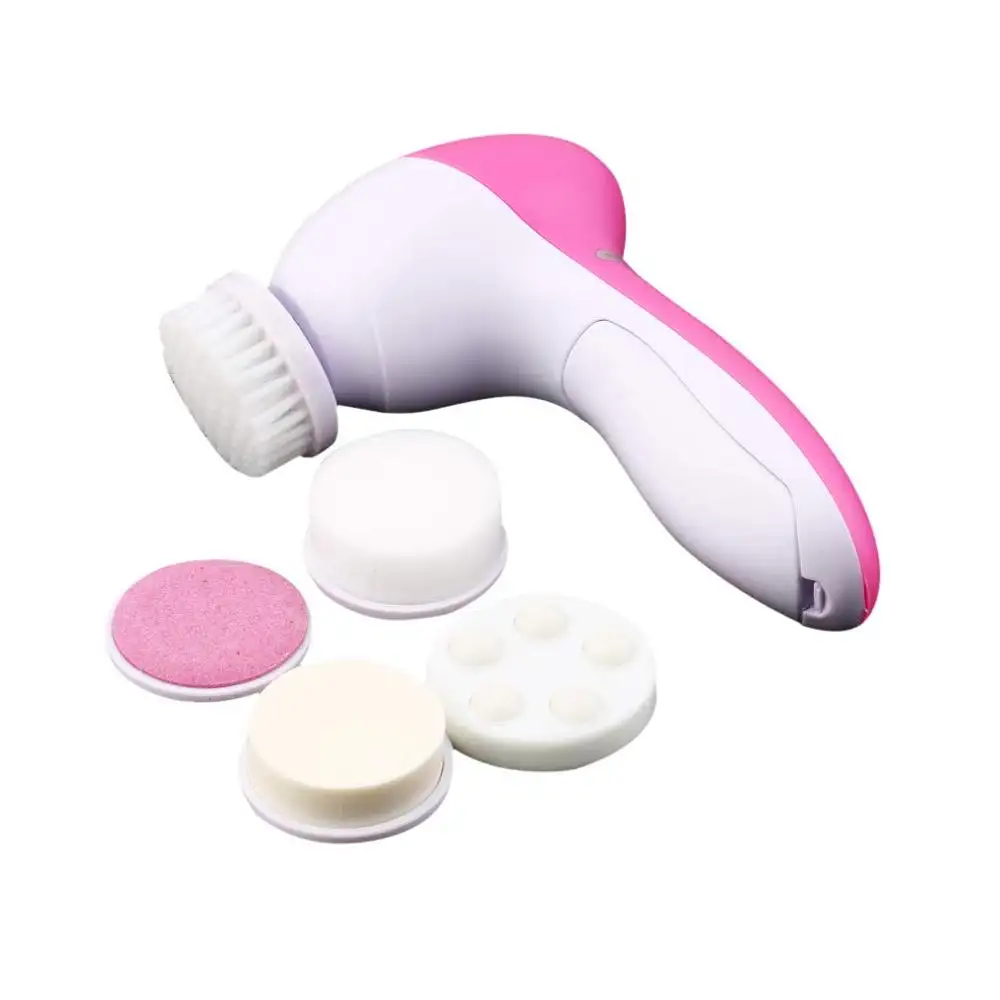 Escova de limpeza facial, massageador de cuidados de beleza para uso doméstico, 5 em 1, etiqueta privada, de limpeza