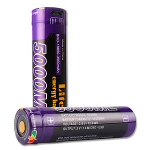 USB <span class=keywords><strong>3</strong></span>.7 V 18650, 3500 mAh Li-ion rechargeable USB battery with LED light DC charging display - Product Image 3