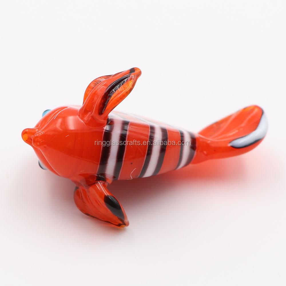 Pesce Di Vetro Soffiato Artistico 20 Cm | Scultura Moderna Per Casa E Ufficio, Statuetta Tropicale Elegante - 4