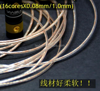 Câble HIFI torsadé isolé en cristal de glace, en fils mixtes d'argent 4N et de cuivre OCC 6N, avec connecteur RCA pour microphone