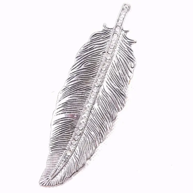 Custom feather style fashion scarf slides jewelry