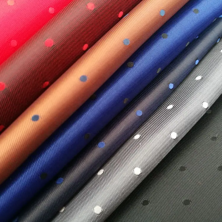 Dobby jaqueta de forro revestimento, tecido poly/viscose tecido, dois tons jacquard forro tecido taffeta polka dot