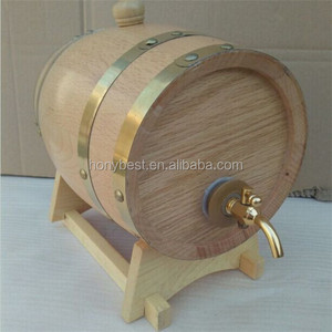 Barile di vino in rovere originale Mini barile di birra 2 litri botte di birra Whisky con rubinetto in metallo Dispenser Base staccabile per la casa - Product Image 2