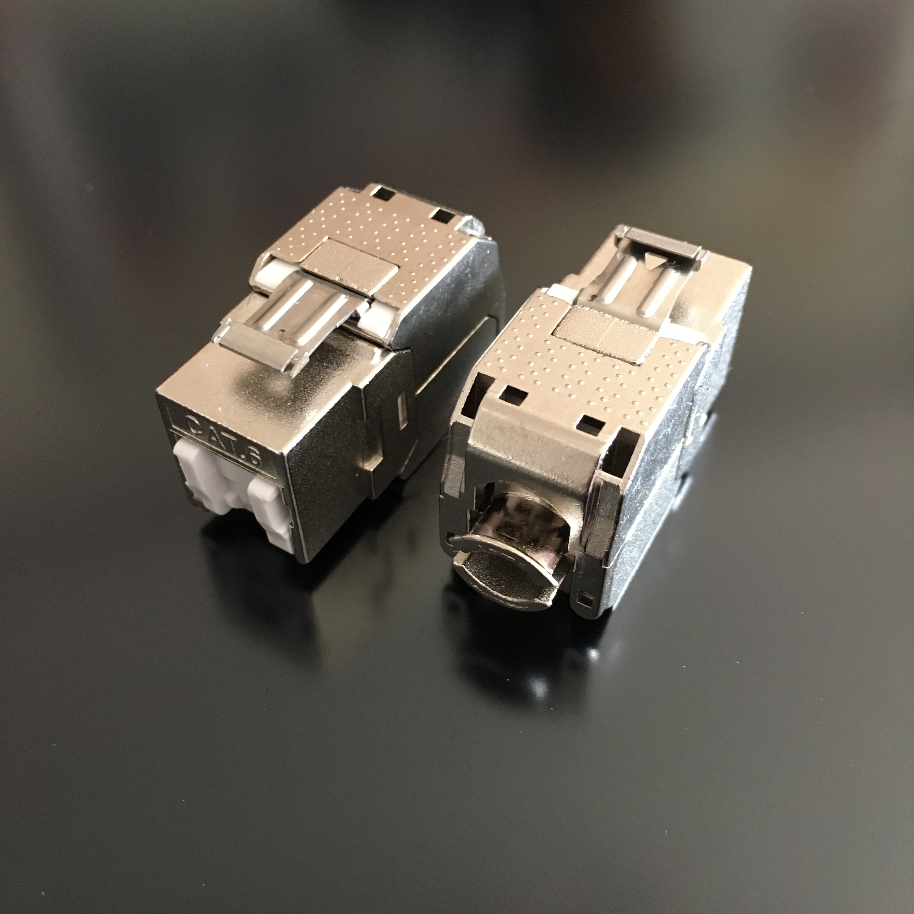 Cat6 RJ-45 FTP Toolless 180 градусов тонкий стиль экранированный металлический Keystone Джек с крышкой пыли