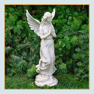 Venta al por mayor grande al aire libre hecho a mano de mármol escultura de Ángel alas estatua - Product Image 5