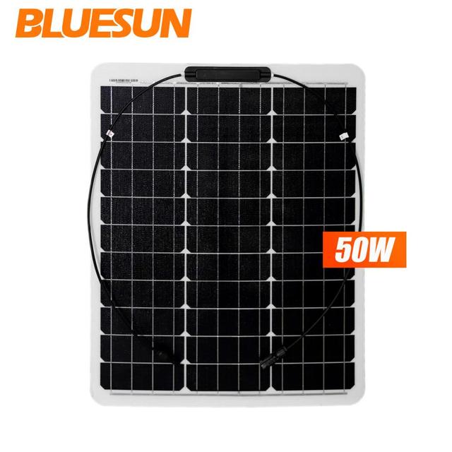 Bendable  Thin Film Semi Flexible Solar Panel 50w 100 Watt Flexible Solar Panel  Cigs Flexible Solar PV Panel 12v 24v Charging