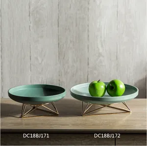 Groene Moderne Minimalisme Tafel Andere Home Decor Eid Voedsel Chocolade Datum Golden Metal Resin Dienblad