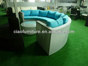 Canapé-<span class=keywords><strong>lit</strong></span> de jardin en rotin tressé d'extérieur du Maroc - Product Image 4