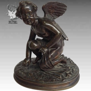 تمثال برونزي بفيونكة من <span class=keywords><strong>Cherub</strong></span> cupid لتزيين المنزل - Product Image 2