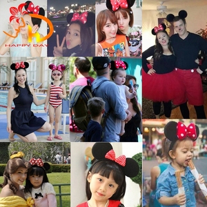 Solid Black Plastic Mouse Ears Plush <strong>Headband</strong> for Birthday <strong>Halloween</strong> Christmas Party-Unisex Daily Use HAPPY DAY - Product Image 6