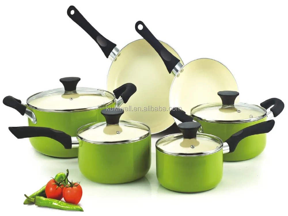 2014 hot sell 10pcs aluminum ceramic cookware set