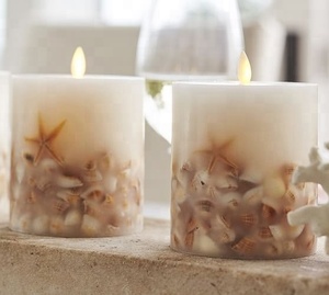 Vacaciones decoración de Navidad 3D flameless real mar <span class=keywords><strong>shell</strong></span> dentro parpadeo led velas - Product Image 4
