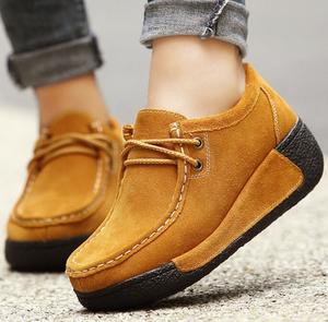 UP-0156D Fashion nappa design ladies winter platform shoes sport slip on wedge shoes women - Product Image 2