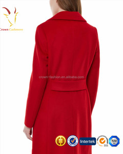 Donne Rosso Lungo Inverno Cappotto di Cachemire Delle Signore - Product Image 3