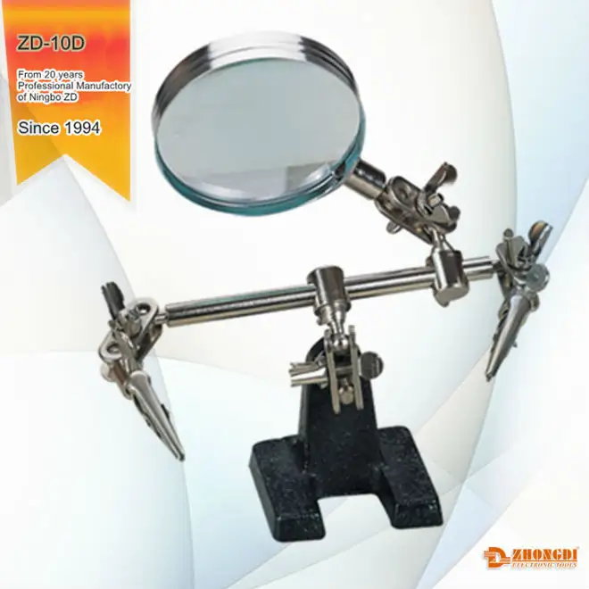 Zhongdi ZD-10D 도움 손 납땜 데스크탑 돋보기 360 도 회전 렌즈 직경 60mm 클램프 클립