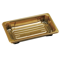 JY-1100 Kunststoff PS Einweg Gold Sushi Tablett Lebensmittel verpackung Box Mit transparentem Deckel Sushi Box