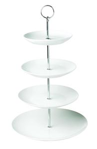 Pháp sang trọng 3 lớp gốm phục vụ Tấm Nhà hàng đồng bằng Trắng sứ bánh tấm - Product Image 2