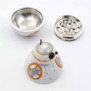 เครื่องบดสมุนไพรพลาสติกแบบพกพาขนาด 2 นิ้ว พร้อมกล่องเก็บของ วัสดุโลหะผสมสังกะสี 3 ชิ้น รุ่น BB8 สีดำ บรรจุในกล่องของขวัญ-สำหรับบรรจุสมุนไพร - Product Image 3