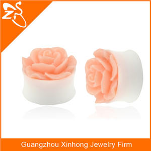 Tapón de diseño rosa, expansor de oreja de acrílico blanco, el más vendido enchufe para la <span class=keywords><strong>vagina</strong></span> <span class=keywords><strong>piercing</strong></span> para mujeres - Product Image 2