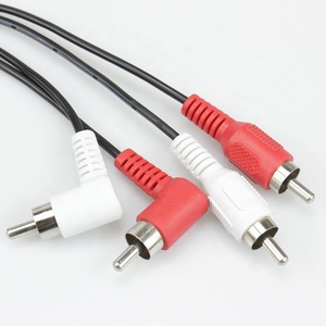 Custom 90 Degree Right Angle 2RCA Male to Male Shielded <strong>Audio</strong> Cable for DVD Player and TV Box - Product Image 1