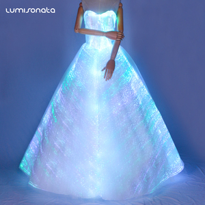 <span class=keywords><strong>Lumisonata</strong></span> 2021 bóng áo choàng thời trang sáng LED ăn mặc với đơn giản sợi quang prom Dresses trên bán - Product Image 3