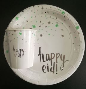 Assiettes en papier jetables biodégradables à personnaliser, pièces, écologiques, impression de fête d'anniversaire, plaques en papier <span class=keywords><strong>Pastel</strong></span> - Product Image 6