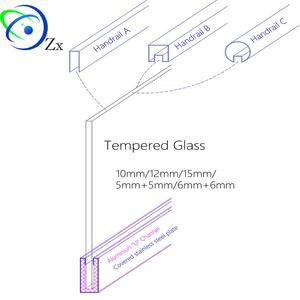 Chaîne <span class=keywords><strong>en</strong></span> Aluminium <span class=keywords><strong>en</strong></span> forme de U pour cadres, idéal pour les rails et les balustrades <span class=keywords><strong>en</strong></span> verre, installation facile, rainure inférieur <span class=keywords><strong>en</strong></span> acier inoxydable, 10/12/15mm, DIY - Product Image 6