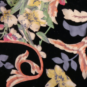 Nylon Et Rayonne Noir Tissé Imprimé Fleur Tissu Pour Robe - Product Image 5