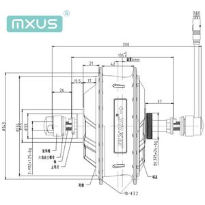 Mxus 36V 350W Elektrische Fiets Wiel Geared Hub <span class=keywords><strong>Motor</strong></span> - Product Image 5