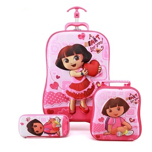 Shengming bánh túi đi học cho trẻ em 6D Xe đẩy ba lô trẻ em du lịch hành lý 3 cái Bộ - Product Image 2