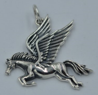 Collier pendentif en argent sterling 925 avec incrustation de marcassite, motif cheval ailé, vente en gros