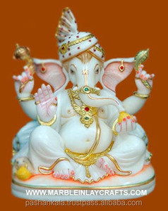 White Marble Stone God Ganesha Idols - Product Image 1