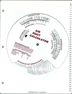 Estilo do gráfico da roda da calculadora do duto de ar