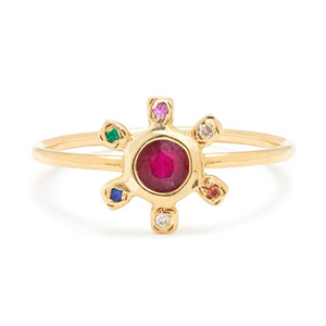 Gemnel gioielli di moda 925 Sterling silver arcobaleno sun flower <span class=keywords><strong>anello</strong></span> di <span class=keywords><strong>rubino</strong></span> - Product Image 5