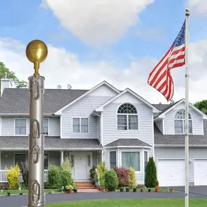 16ft Outdoor-Teleskop einfach einzurichten Aluminium-Fahnenmasten für quadratische Flagge langlebige Lichtmast Teleskop Land Fahnenmast