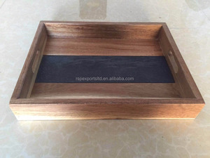 Bandeja para Servir Queso de Madera de Acacia y Pizarra de Alta Calidad, Ecológica, para Uso en el Hogar y la Cocina, Solo Lavado a Mano, Utensilios para Queso - Product Image 3