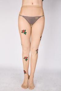 Vrouwen Sexy Visnet Bloem Borduren Panty Naadloze Panty - Product Image 3