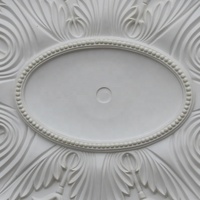 HN-Y001 Rose de plafond ovale en plâtre pour décoration intérieure, médaillon décoratif en polyuréthane, rosettes personnalisées en PU, carrelage
