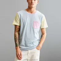 Shirt Shirts Shirt OEM Cheap Standard Fit Colorblock Pocket Plain Cotton Mens T Shirts