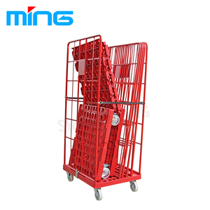 <span class=keywords><strong>Plastic</strong></span> basis supermarkt wasserette roll container cargo opslag vouwen kooi winkelwagen <span class=keywords><strong>trolley</strong></span> - Product Image 4