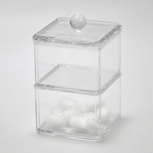 Dispensador redondo de plástico transparente con almohadilla de algodón para ojos - Product Image 2