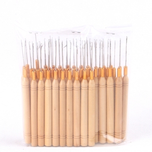Aiguilles à crochet en <span class=keywords><strong>bois</strong></span> XUCHANG HARMONY pour tubes en cuivre Euro, micro-perles et micro-anneaux en silicone – Outils d'<span class=keywords><strong>installation</strong></span> pour extensions capillaires - Product Image 3