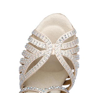 Sepatu Dansa Wanita L380, Sepatu Hak Tinggi Wanita <span class=keywords><strong>Satin</strong></span> Kristal <span class=keywords><strong>Latin</strong></span> - Product Image 6