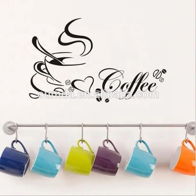Wall art waterproof love coffee kitchen coffee shop stickers vinyl decal removable stickers