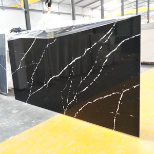 Pierre de Quartz noire calacata avec veines blanches, pierre de Quartz noire artificielle, dalle de Quartz