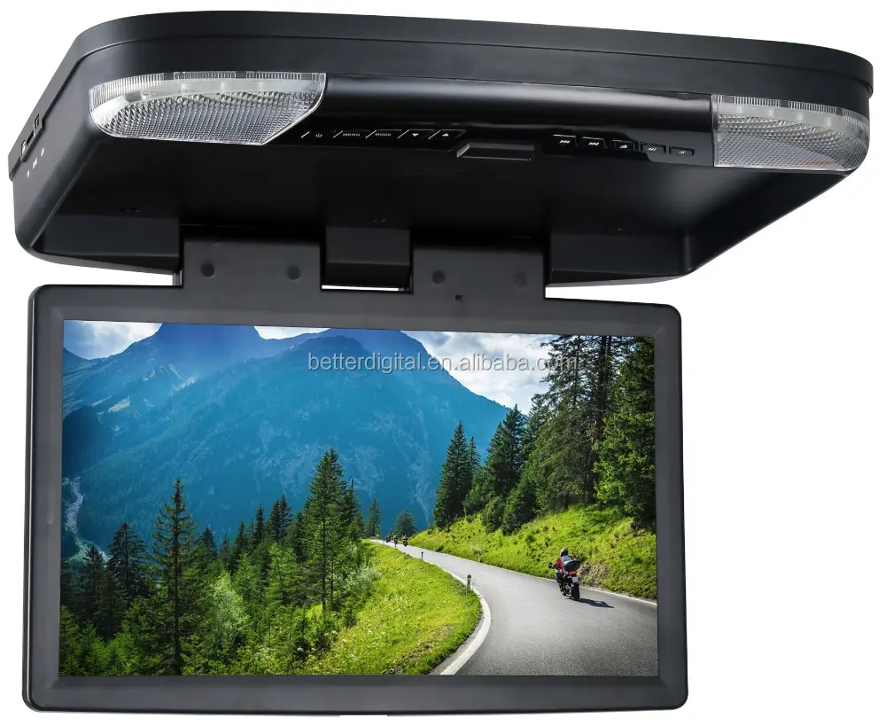 Roof mounted car dvd player with HD1080P and1366x768 RGB 15.6 inch