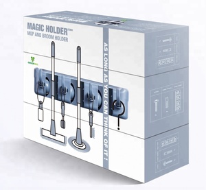 Support mural pour balai et serpillière, étagère de <span class=keywords><strong>rangement</strong></span> multifonctionnelle en plastique pour outils de jardin, placard, garage, abri, organisateur - Product Image 1